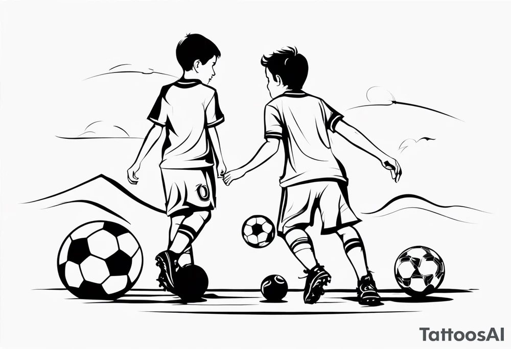 My sons Riccardo and Alessio love football tattoo idea