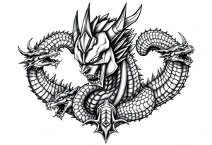 Omega shenron with 7 dragon balls tattoo idea