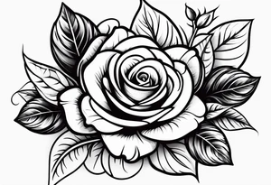 violets and rose tattoo idea