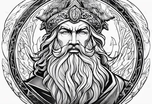 Masculine 
Zeus with thunder bolts tattoo idea