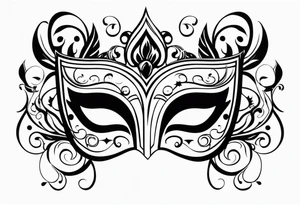 masquerade mask with smoke tattoo idea