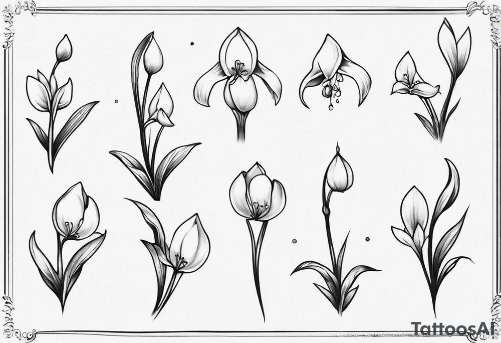 Snow drop wrapping around an ankle tattoo idea