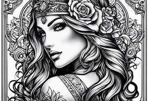 flair fire elbow tattoo idea