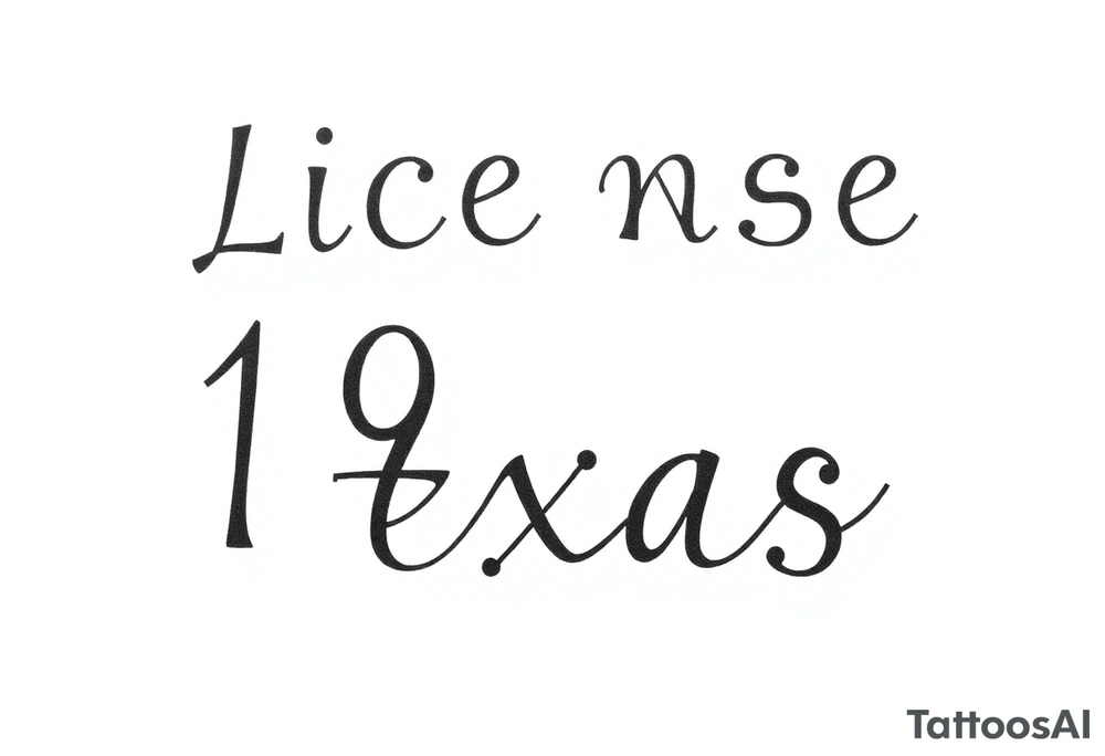 License plate number texas tattoo idea