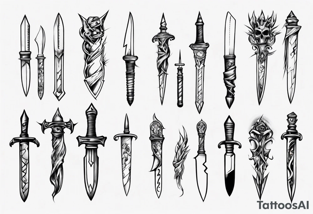 Stiletto knife tattoo idea