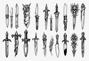 Stiletto knife tattoo idea