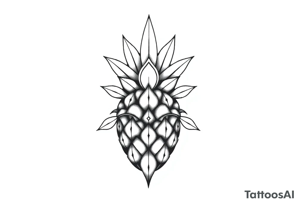 Crown pineapple vagina anus tattoo idea