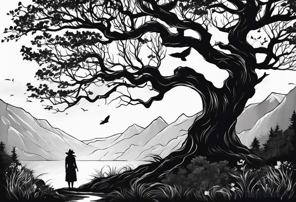 Bäume silhouette tattoo idea