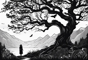 Bäume silhouette tattoo idea