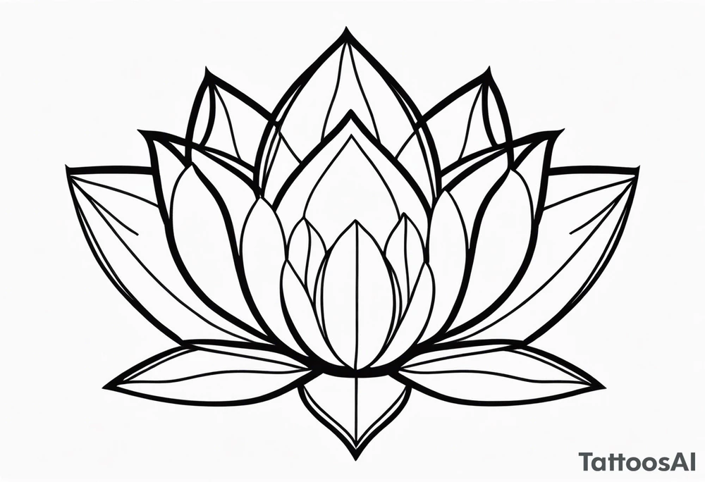geometric lotus, line art tattoo idea