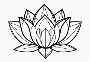 geometric lotus, line art tattoo idea