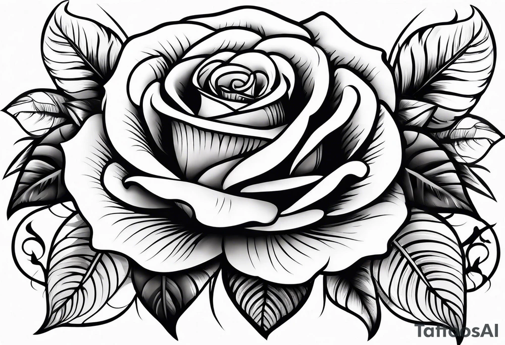 Rose head tattoo idea