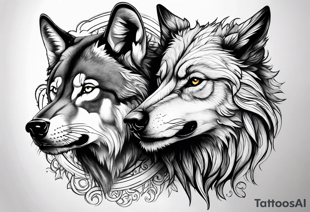 Wolf chimera tattoo idea