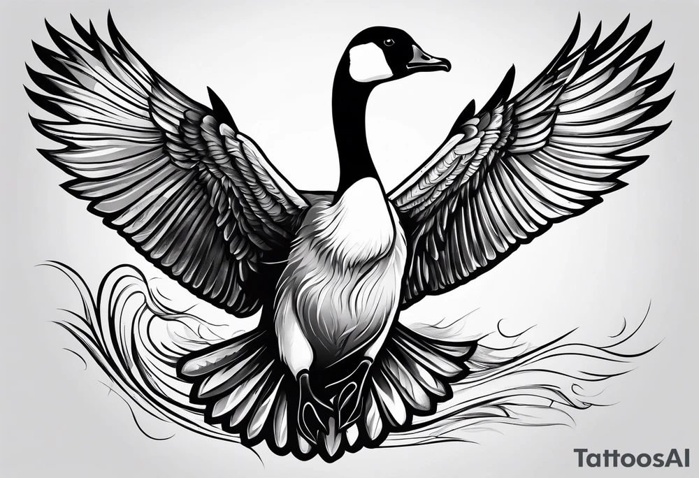 very angry canadian goose tattoo idea
