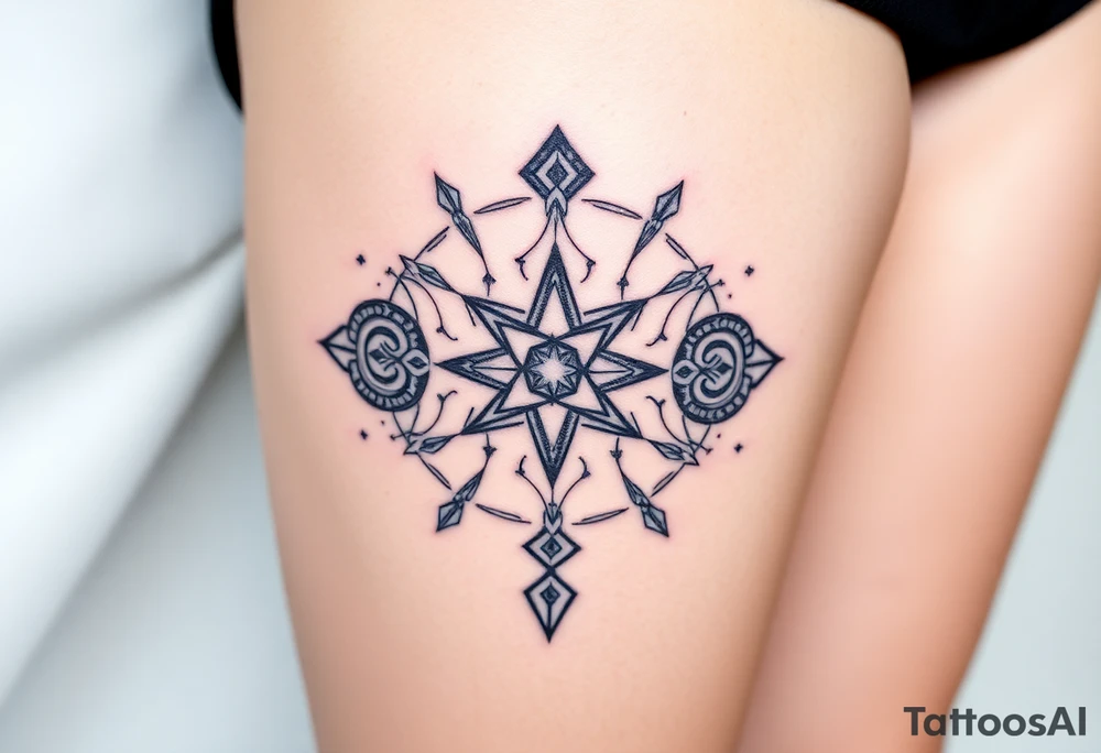 Runes, Zodiac Tarot Cards crystals tattoo idea