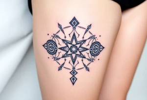 Runes, Zodiac Tarot Cards crystals tattoo idea
