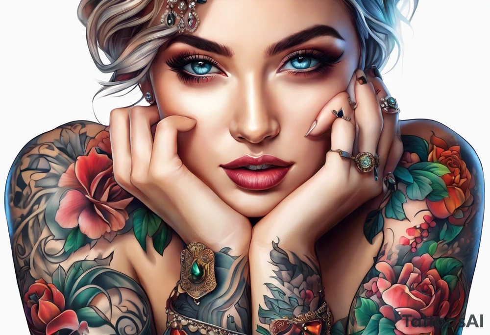 A lady reveals her boobs tattoo idea