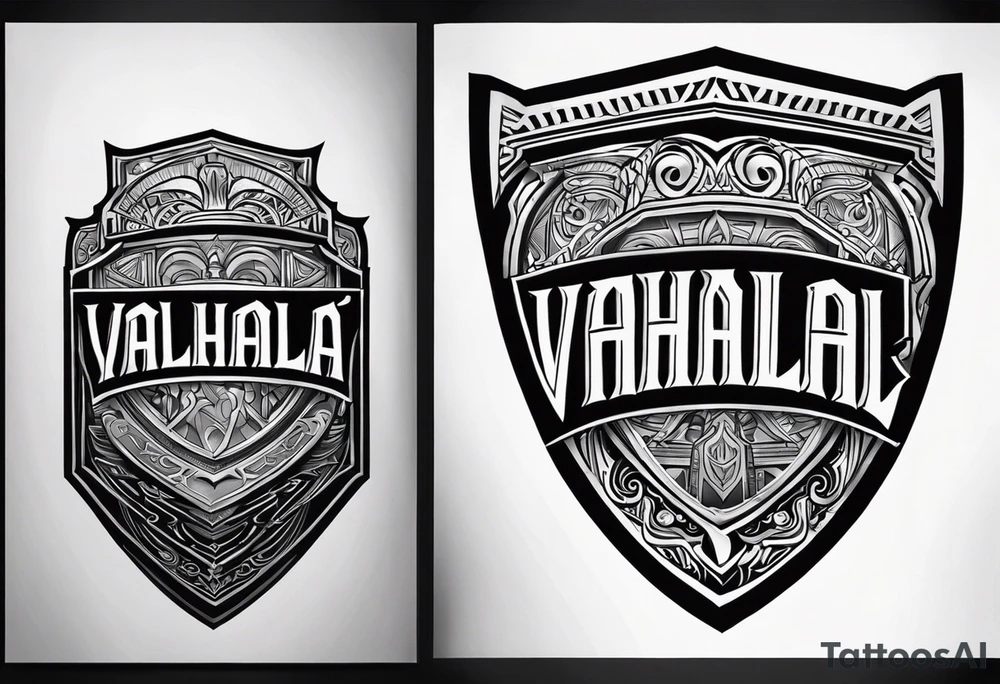 Valhalla steps shield tattoo idea