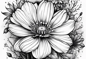 cosmos flower tattoo idea