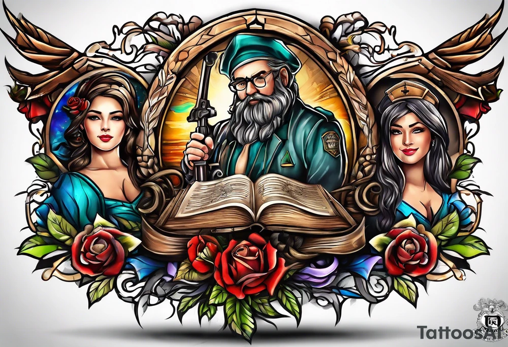 Family memorial tattoo idea