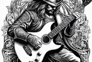 Armor of God with guitar tattoo idea