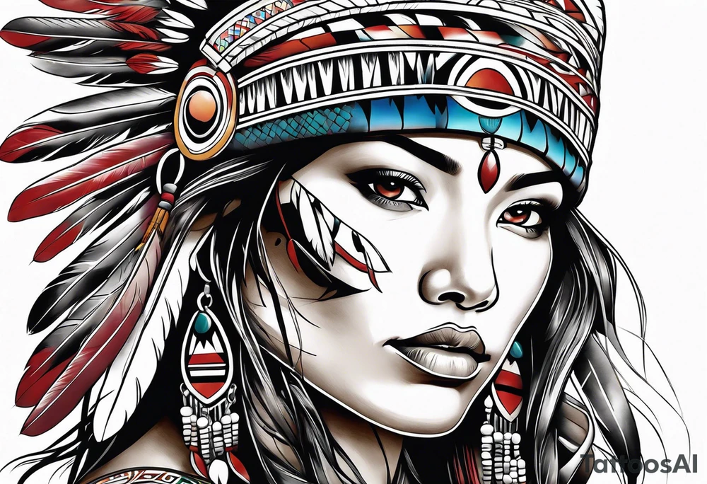 Native American girl tattoo idea