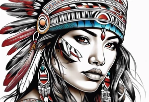 Native American girl tattoo idea