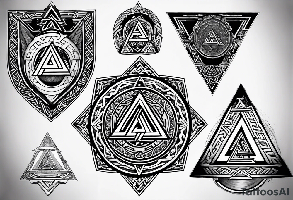 Valhalla valknut shield tattoo idea