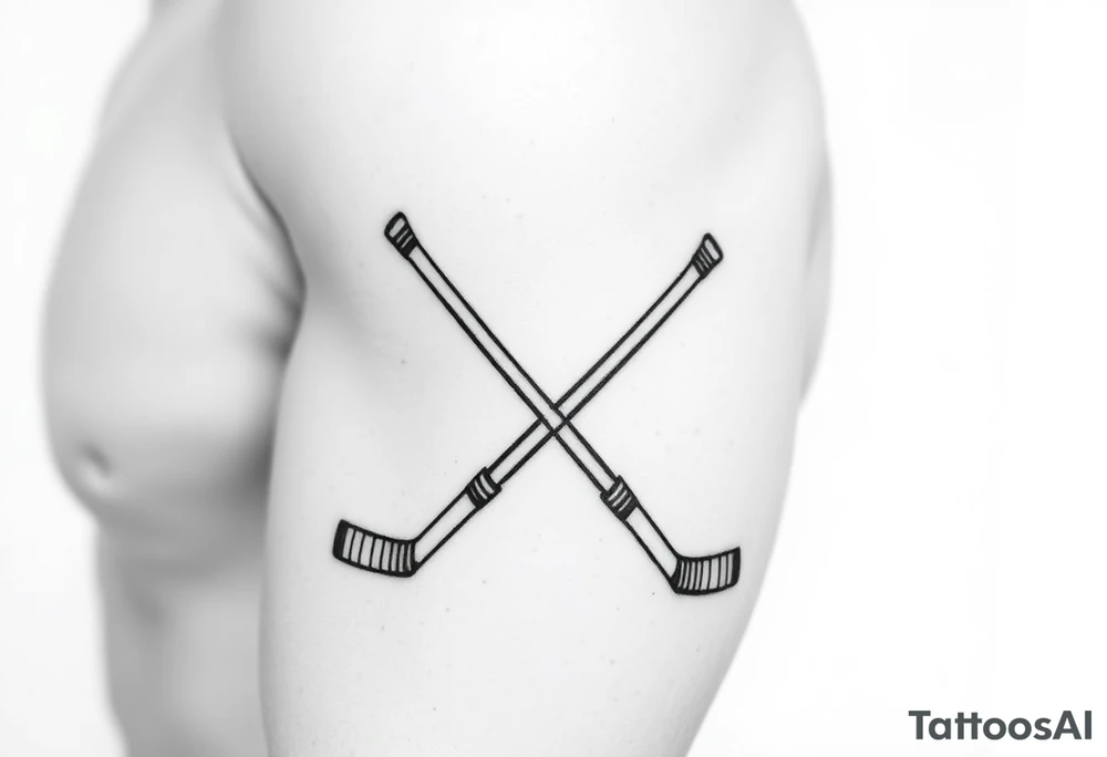 Hockey sticks crossed tattoo idea