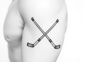 Hockey sticks crossed tattoo idea