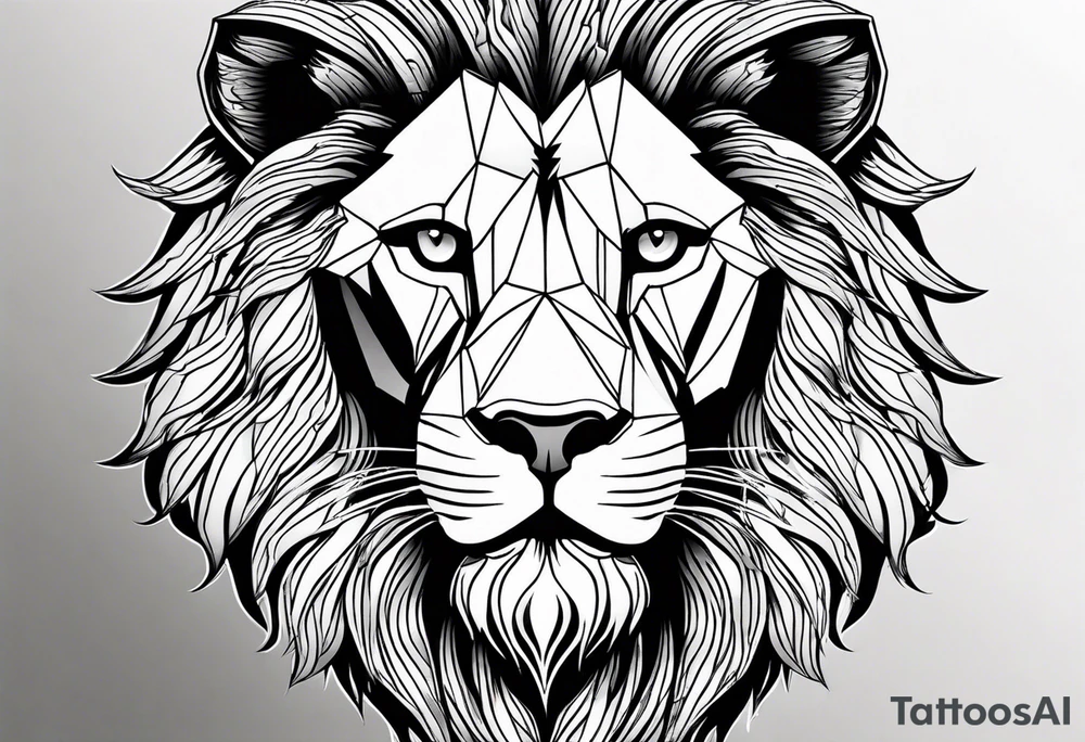 powerful majestic lion, close-up tattoo idea
