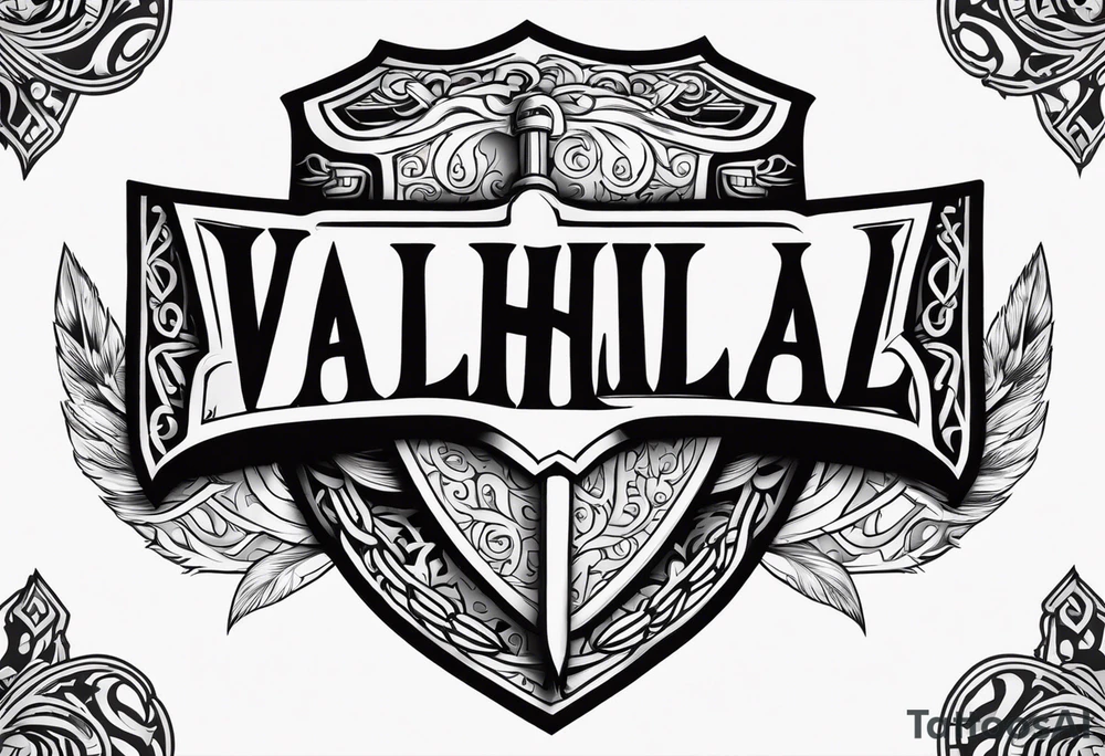 Valhalla 
Sword shield chain tattoo idea
