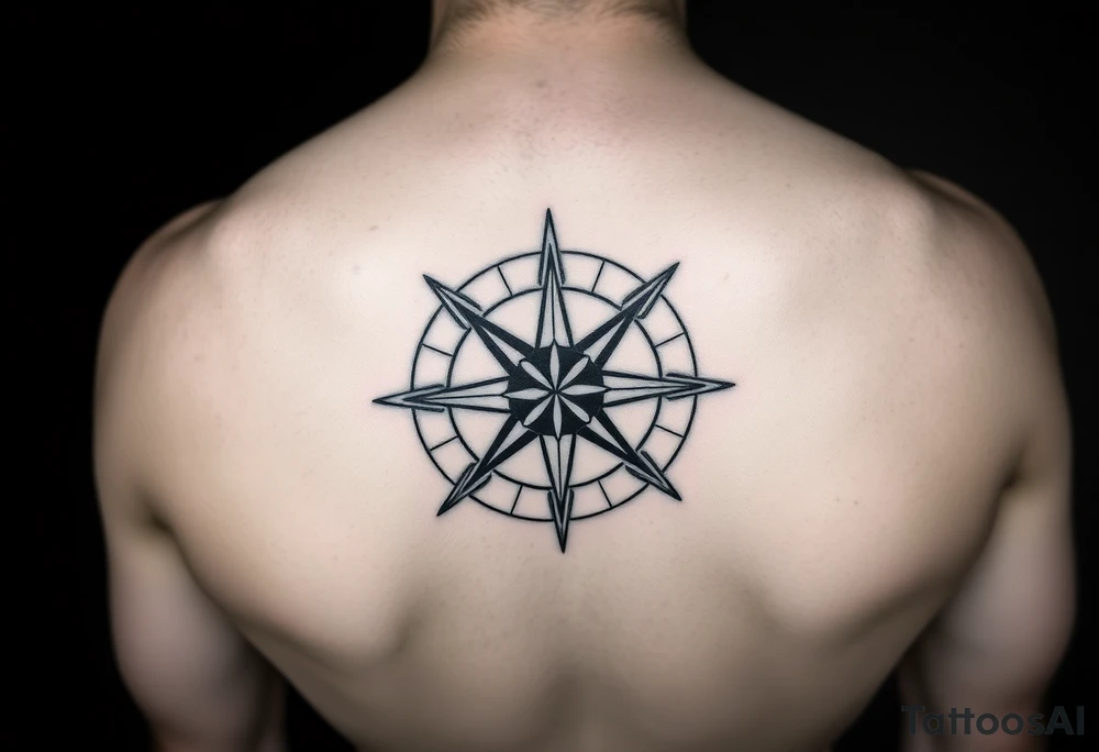 Double layered Compass rose tattoo idea