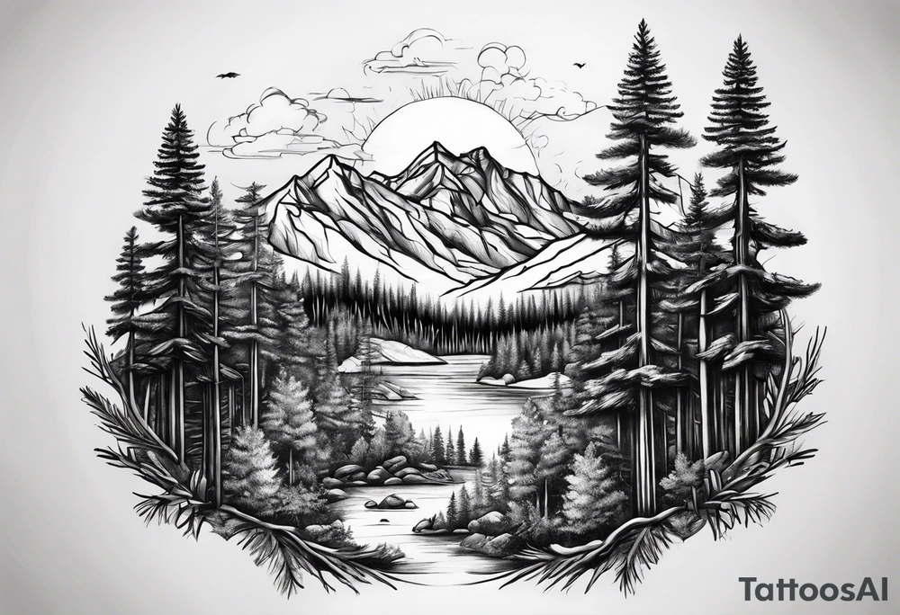 Pine Forest No Mountains tattoo idea