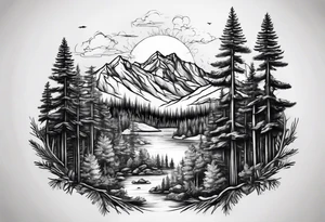 Pine Forest No Mountains tattoo idea