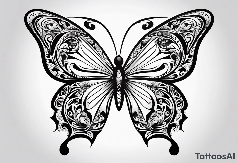 Butterfly, tribal, simple tattoo idea