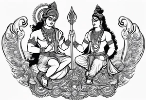 Lord krishna and arjun on a chariot tattoo idea