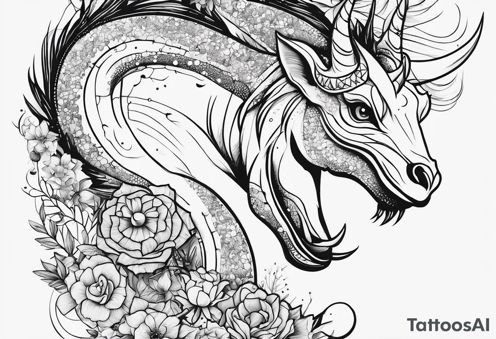 Capricorn constellation with a little dinosaur tattoo idea