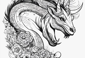 Capricorn constellation with a little dinosaur tattoo idea