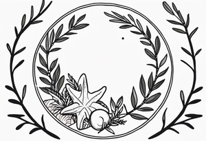 Starfish circle shell
olive branch wrist wrap tattoo idea