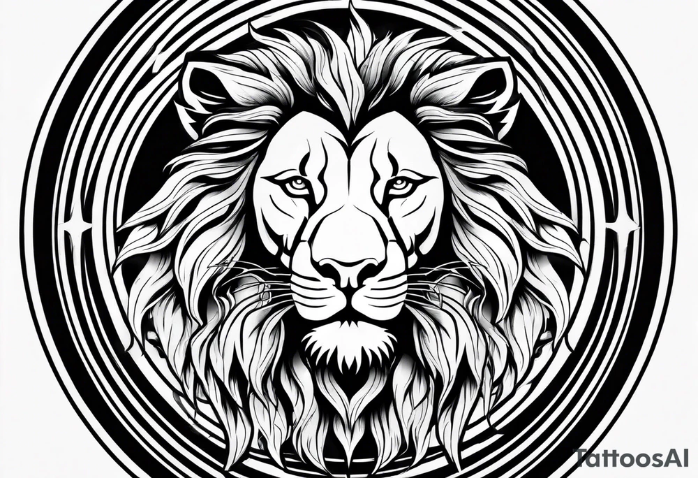 Lion head with the Leo sign tattoo idea