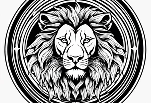 Lion head with the Leo sign tattoo idea