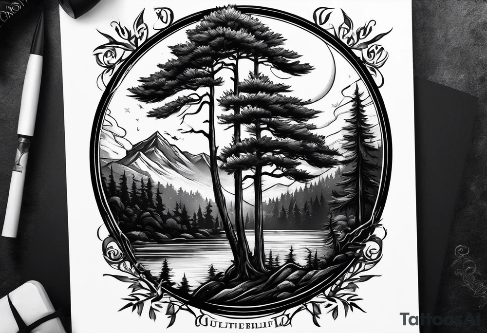 Cypress trees tattoo idea