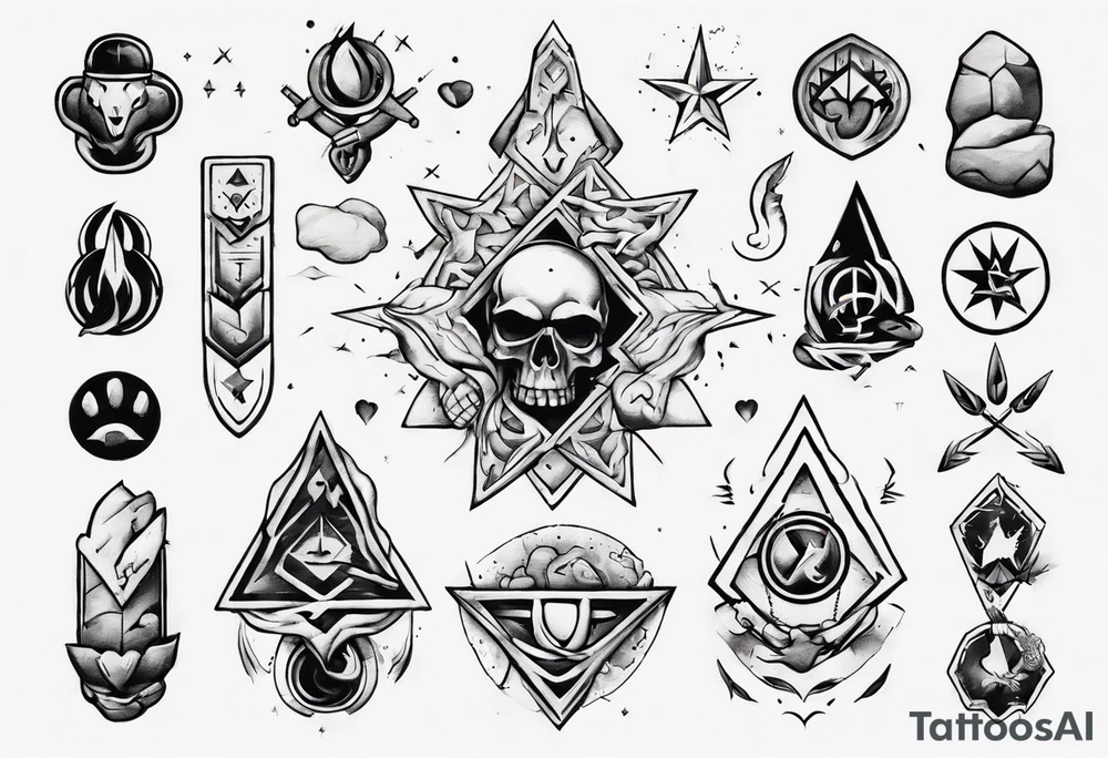Rock with symbols that represents friendship and loyalty tattoo idea