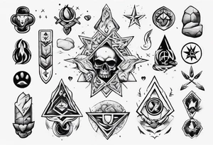 Rock with symbols that represents friendship and loyalty tattoo idea