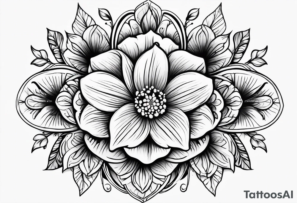 April birth flower infinity sign tattoo idea