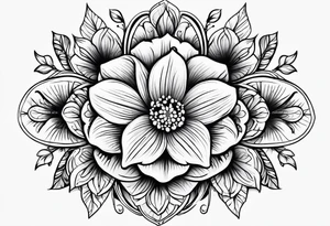 April birth flower infinity sign tattoo idea