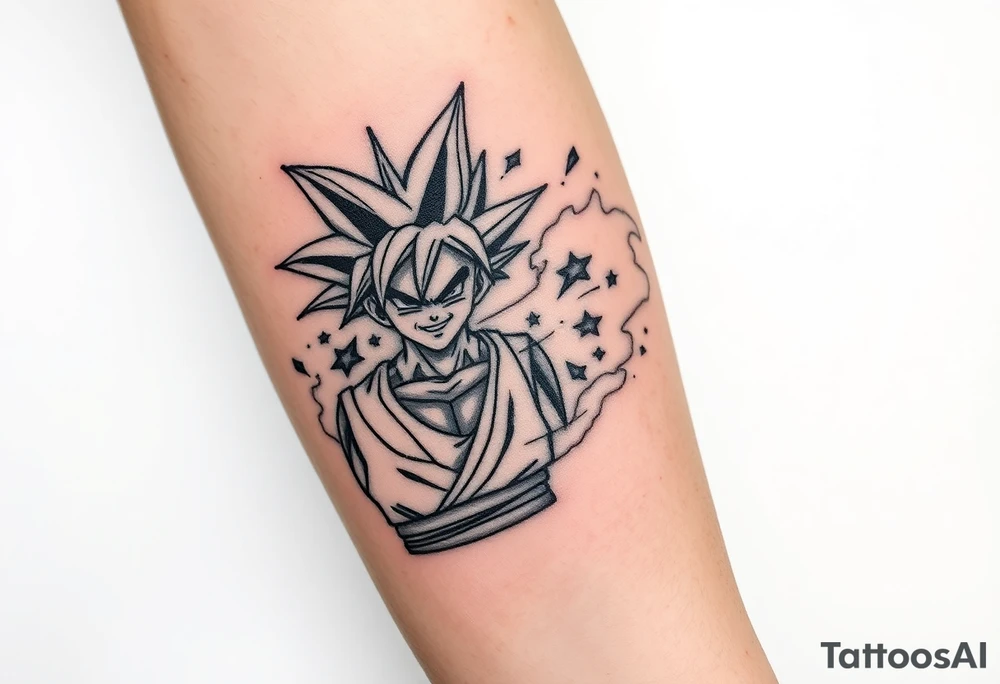 legendary dragonball z scene with energy aura and power effects tattoo idea
