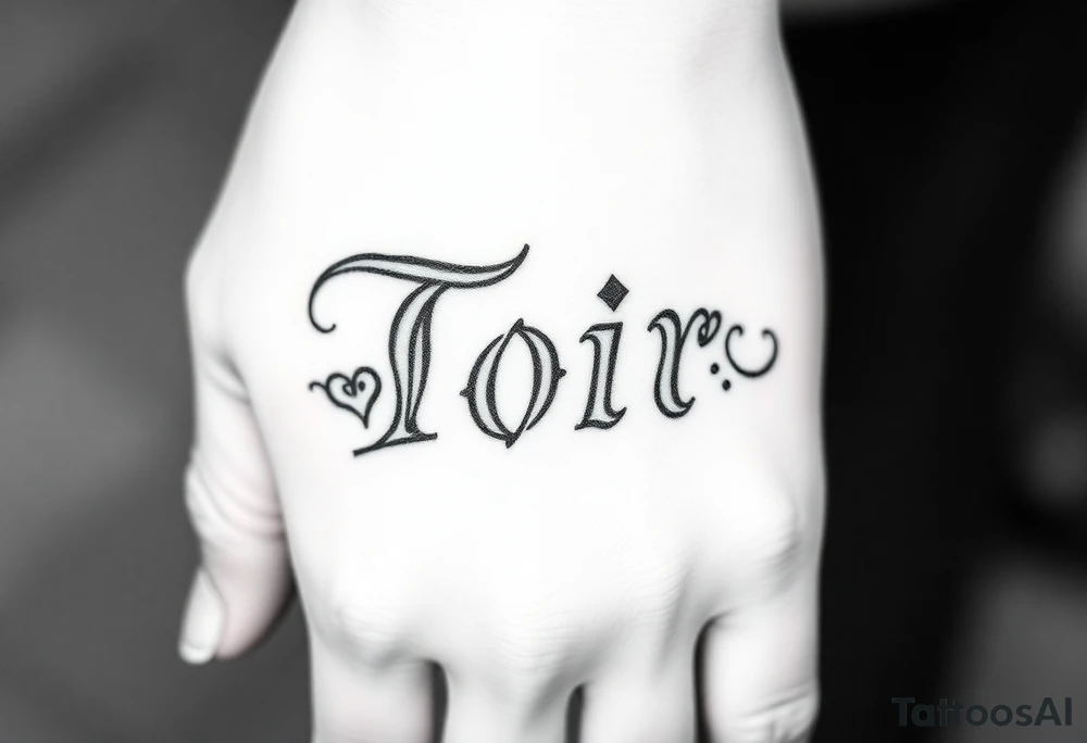 Name Tori old English with tribal tattoo idea
