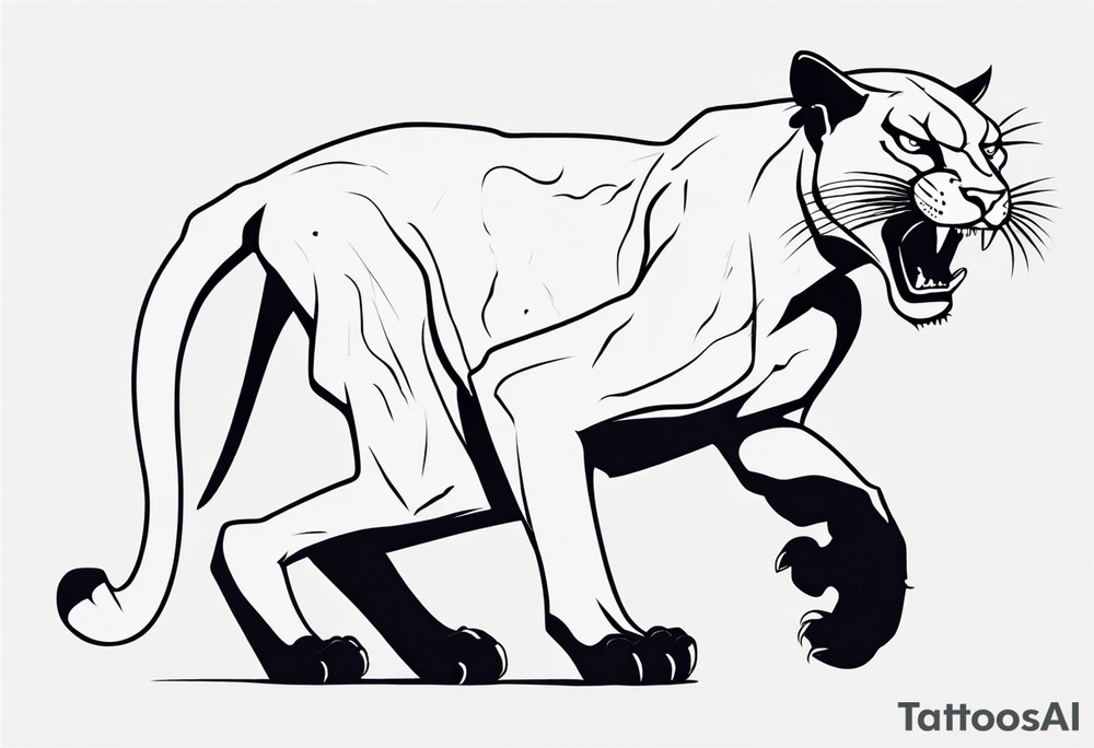 A black puma looking vicious. I want to see his whole body tattoo idea